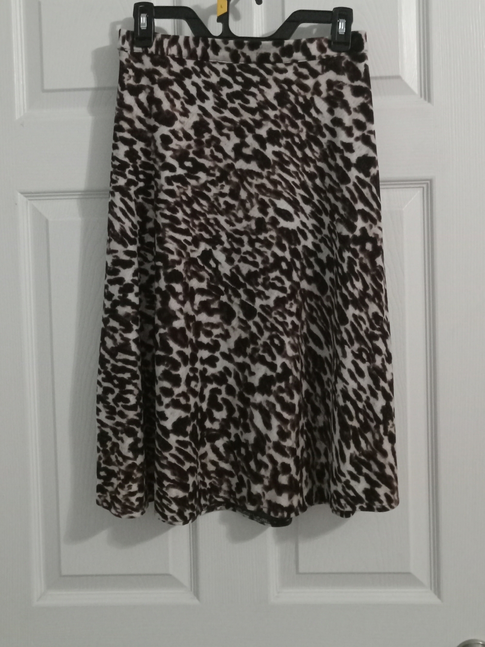 Womens Animal Print A-Line Skirt - Brown/White
